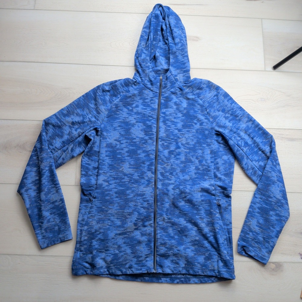 Lululemon Shift Stitch Hoodie Jacket Men L Blue Space Dye Full Zip Active M3DCOS